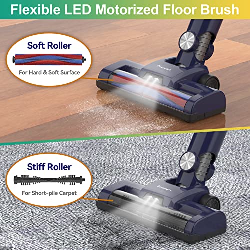 POWEART Cordless Stick Vacuum Cleaner, 6in1 Cordless Vacuum Cleaner, Rechargeable Vacuum