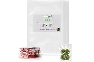Tunyet Vacuum Sealer Bags for Food 8” x 12”. Vacuum Seal Bags, BPA Free PreCut Quart Vacuum Seal Bags for Food (80, 8 x 12)