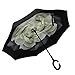 Inverted Umbrella, Alink Reverse Folding Double Layer Inside Out Outdoor Rain Away Car Umbrella - White Gardenia
