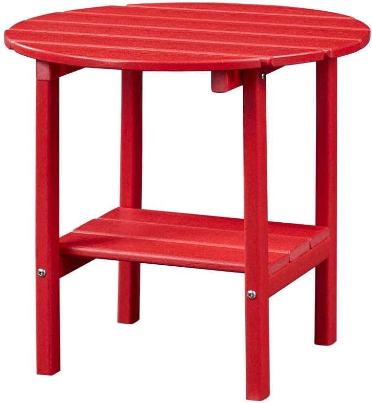 Ehomepert Outdoor Side Table-Adirondack Portable Rectangular End Table for The Beach, Camping, Picnics, Cookouts and More, HDPE Hard Plastic, Red: Kitchen & Dining