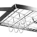 DecoBros Wall Mount Square Grid Pot Pan Rack includes 8 hooks, 25 by 12-inch,Bronze
