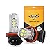 Auxbeam H11 H16/JP Led Fog Light Bulb High Power 50W 3030 SMD Extremely Bright Xenon White Led Light Bulb for Signal, Turn, Parking, Tail lights (Set of 2)