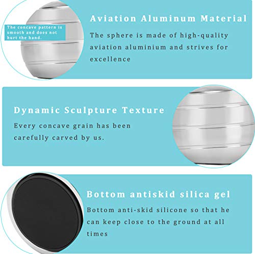 CaLeQi Desktop Ball Transfer Gyro Aluminum Alloy Kinetic Desk Toy Stress Relief Office Executive Gadgets Metal Ball Full Disassembly Rotary Decompression Toy-Small