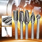 DUDUA 5pcs Tungsten Carbide Rotary Burr Set 10mm 6mm Shank Double Cut view 3