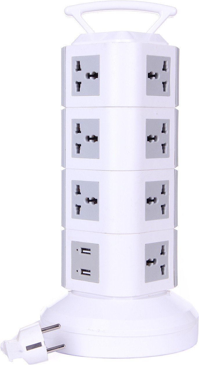 Buy 4 Layer Power Extension Tower with USB Port Gray Color Online at
