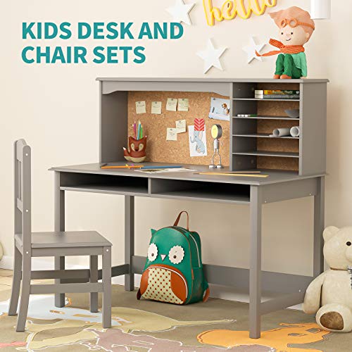 mecor Kids Desk and Chair Set with Shelves, Display Board and Drawers