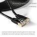 Hexagon Network - Ethernet Cable Cat7 Flat 50ft Black, Shielded (STP) Network Cable Cat 7 Flat Slim Ethernet Patch Cable, Internet Cable With Snagless RJ45 Connectors - 50 Feet Black