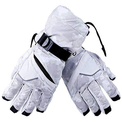 Snow Gloves Outdoor Ski Gloves Unisex Mittens Winter Thick Work Gloves Waterproof Insulated Gauntlet for Cycling, Working, Skiing, Snowboarding, Sledding, Shoveling and Snowballs (Camo)