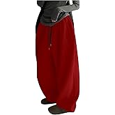 GORGLITTER Women's Baggy Sweatpants Y2K Drawstring High Waisted Loose Long Pants with Pockets