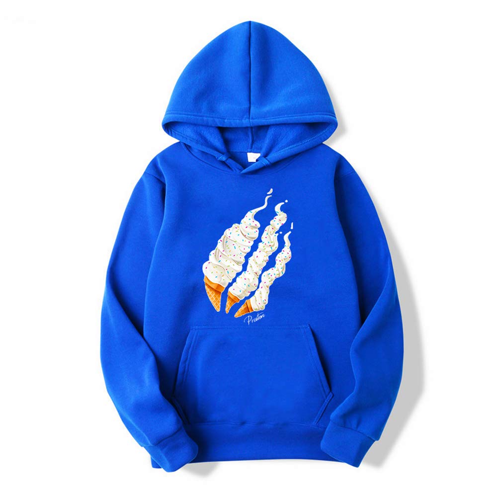 Jzlone Kids Fashion Preston Playz Ice Cream Flame Hoodie Casual Fleece