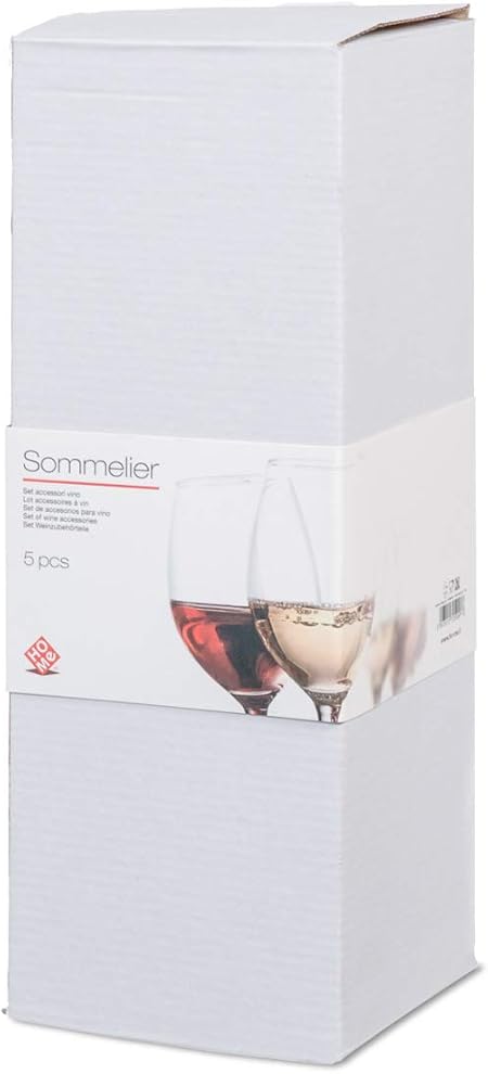 Home SOMMELIER caja Funda con 4 accesorios para vino, Madera: Amazon.es: Hogar