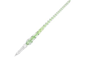 molshine Handmade Glass Dip Pen Crystal Calligraphy Pen Signature Dipped Pen for Artist Women Men Teens,Writing Drawing Decoration Gifts (green)