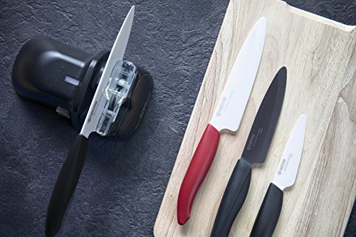 Kyocera Innovation Series Ceramic 4.5" Utility Knife, with Soft Grip Ergonomic Handle-Black Blade