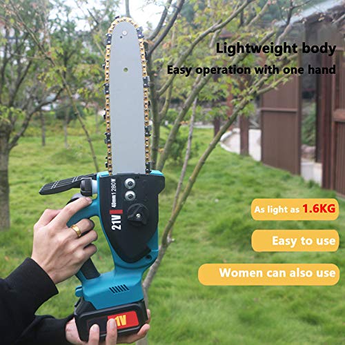 QILIN 21V Akku SäGe, 1280W Akku Elektro Protable KettensäGe, 8-Zoll Leichte Einhand KettensäGe, Zum Trimmen Und… – Bild 3