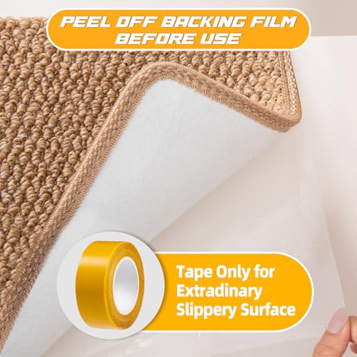 Hopeviva Bullnose Carpet Sisal Stair Treads | Set of 14 | Stair Treads for Wooden Steps Indoor Anti Slip Braided Staircase Protector Pet Friendly Rugs Covers Washable 9.44" X 29.5"x 1.9",Golden | Set of 14 Anti Slip Indoor Staircase Protector Rugs Covers, Polypropylene Braided Carpet Treads 9.44" x 29.5"x 1.9", Golden