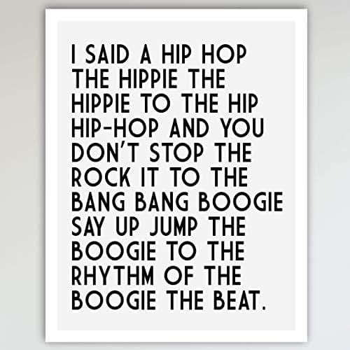 Amazon.com: Hip Hop Lyrics Typography Quote Art Print Poster For Home &amp; Bedroom Decor - Fun ...