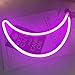 QiaoFei Decorative Crescent Moon Neon Light,LED Moon Sign Shaped Decor Light,Wall Decor for Christmas,Birthday party,Kids Room, Living Room, Wedding Party Decor (Purple pink)