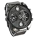 Oulm Analog Quartz Gray Resin Band Black Round Dial Men Watch