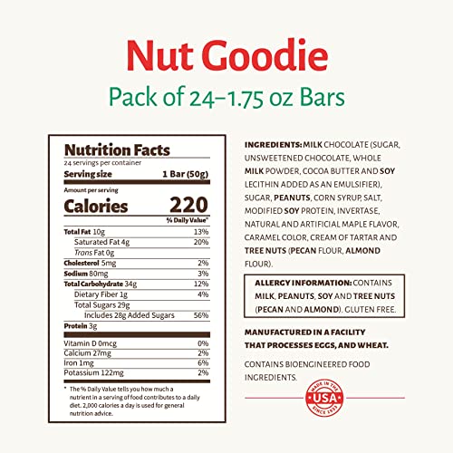 Pearson's Nut Goodie Cluster Bar Roasted Peanuts, Real Milk Chocolate