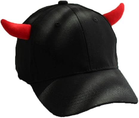 Amazon Co Jp 優雅な 小悪魔帽子 かわいいホーンキャップ コットン野球帽 男性と女性のためのカジュアルな帽子 色 Black Size Adult ホーム キッチン