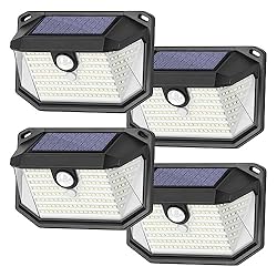 4-Pack Solar Wall Lights Outdoor with 3 Modes