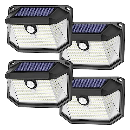 4-Pack Solar Wall Lights Outdoor with 3 Modes
