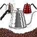 Pour Over Coffee Kettle with Thermometer-Flow Gooseneck Tea Kettles-Brew Barista-Standard Hand Drip Coffee Suitable all Stovetops and Induction, BPA Free,Father's Day Gift (Silver 40oz)