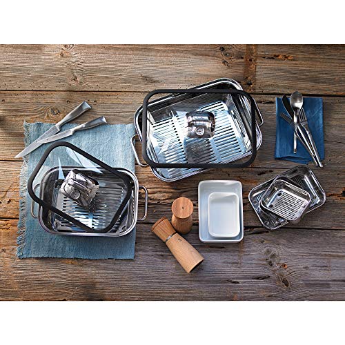 WMF Vitalis Compact steam Cooker/Roaster, with Glass lid, Cooking Thermometer, Cooking Plate, Cromargan Stainless Steel, Suitable for Induction