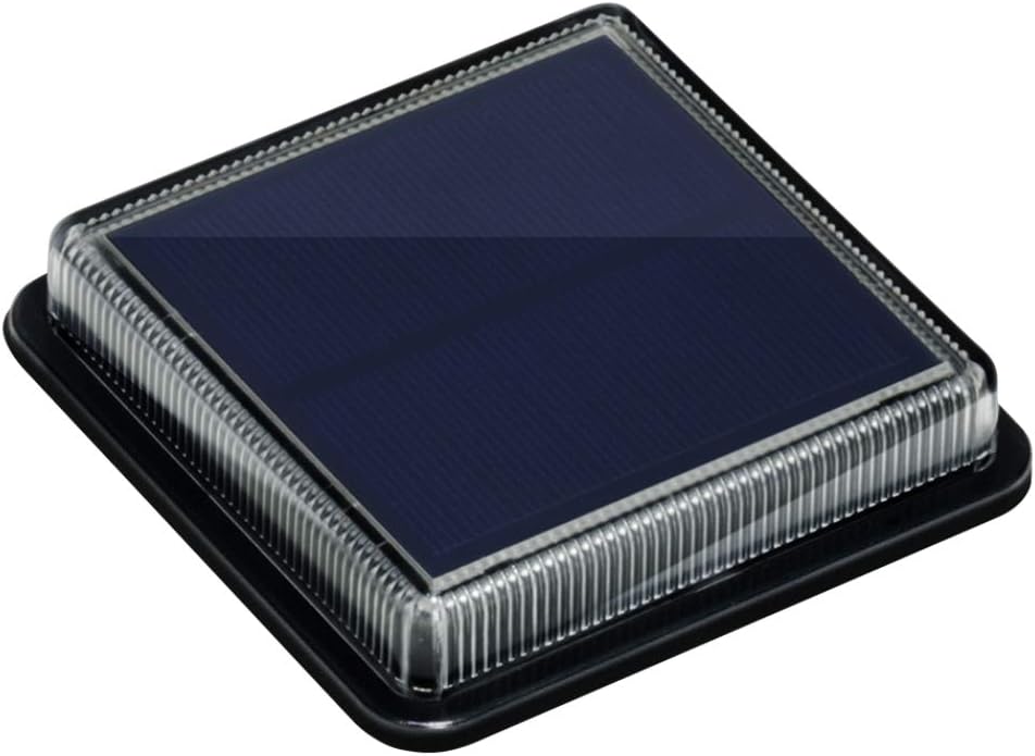 Solar Step Light Garden Ground Outdoor Stairs Dock Deck Pathway LED Lamp for Yard Patio Walkway Driveway, photocell auto On/Off - Warm White - Square - 1 Pack