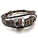 INBLUE Men,Women's Alloy Genuine Leather Bracelet Bangle Braided Tribal