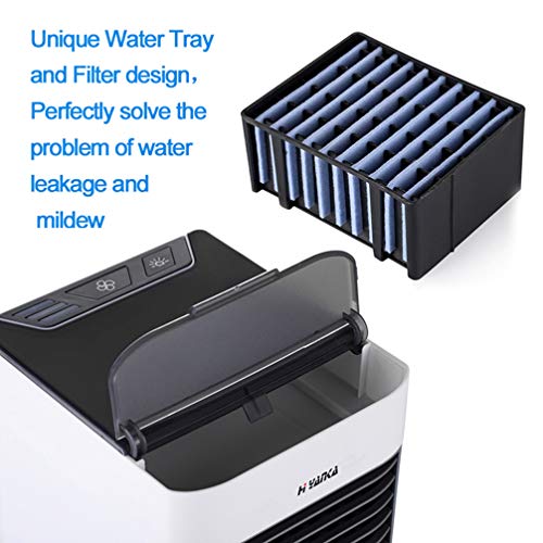 H YANKA Personal Air Cooler, USB Evaporative Coolers with Waterbox,Portable Table Fan,Ultra-Quiet Table Fan,3 Fan Speed,USB Charging,Fresh Design,Prevent of Water Leakage