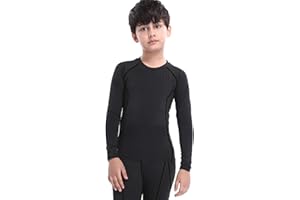 LNJLVI Boys'Compression Shirt Long Sleeve Sports Base Layer Top