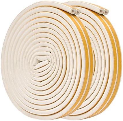 Yolito 2 Rolls 12m Weather Stripping Foam Seal Strip Soundproofing for Doors and Windows (D model, 96mm)