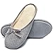 Cozy Niche Women's Memory Foam House Slippers - Slip-on Style with Striped Knitted Closed Toe, Perfect for Spring and Summer (Medium / 7-8 B(M) US, Gray)