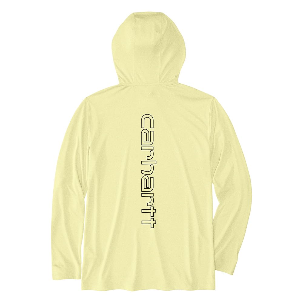 Carhartt Men's Force Sun Defender Lightweight Long-Sleeve Hooded Logo Graphic T-Shirt, Celestial Yellow, XX-Large Image
