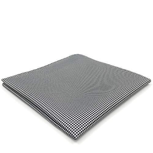 S&W SHLAX&WING Solid Mens Pocket Squares Houndstooth Purple Grey Black for Party