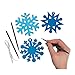 Paper Blue Magic Color Scratch Snowflake Christmas Ornaments - 24 Pieces