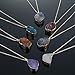 Gold Color Bezel Teardrop Natural Stone Druzy Necklace