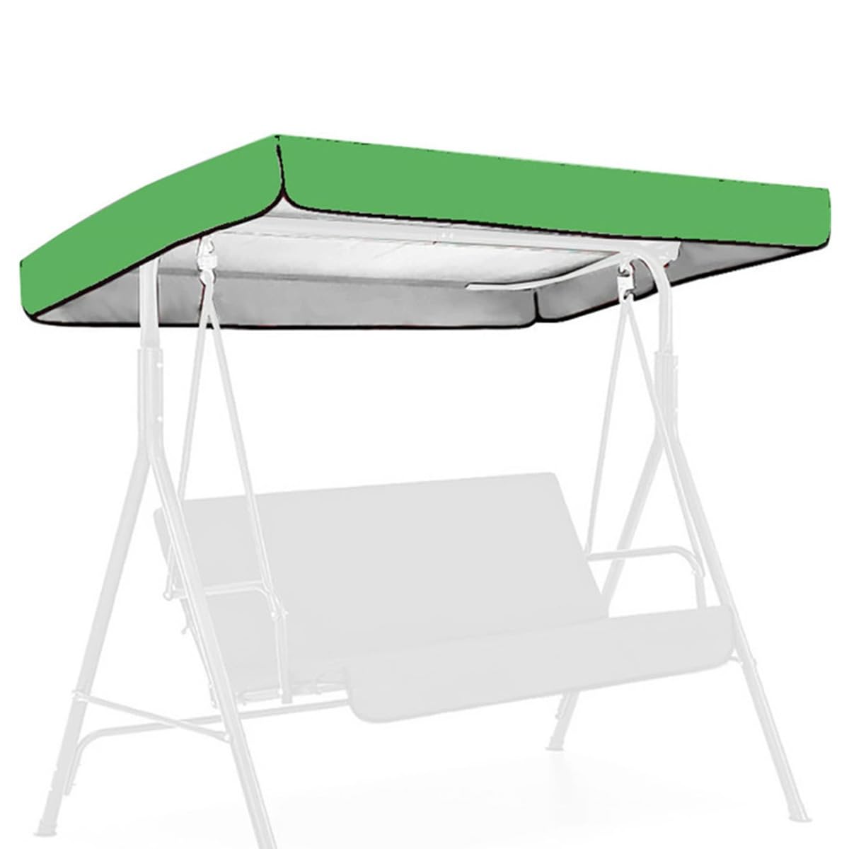 ZONADAH Replacement Canopy for Swinging 195x125x15cm Garden Swing Chair Cover UV Resistant Sunshade for Seat 2 Or 3 Seater Outdoor Waterproof Dustproof Cover Green