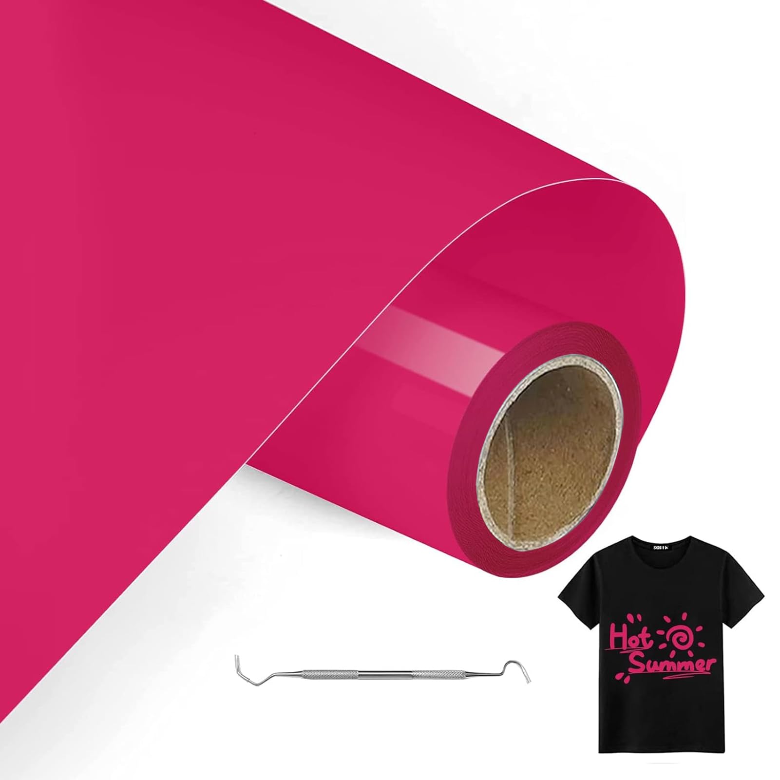 MeYuxg Plotter Film Textile Rose Red - 30.5 cm x 6 m Plotter Film for Textile, Heat Transfer Vinyl for Cricut & Cameo - Easy to Cut & Webbing for Flex Film Plotter Textile Design (Rose Red)