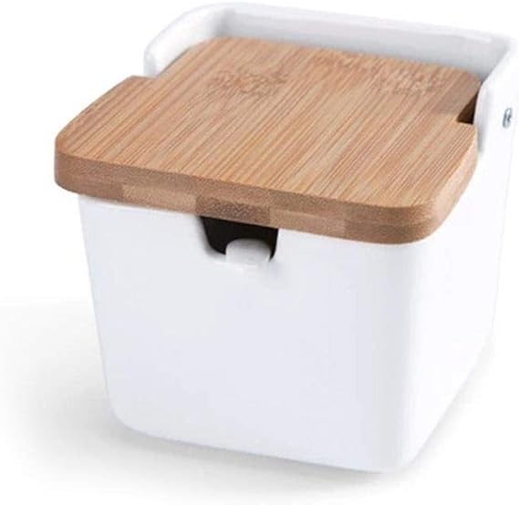 Fourseasons - Caja de sal con tapa y cuchara para azúcar (280 ml): Amazon.es: Hogar