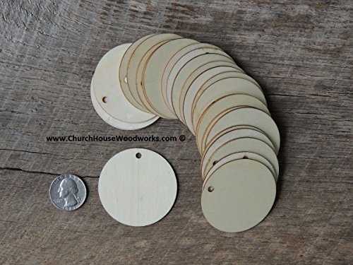 25 Small 2 inch size wood TAGS coins chips rounds