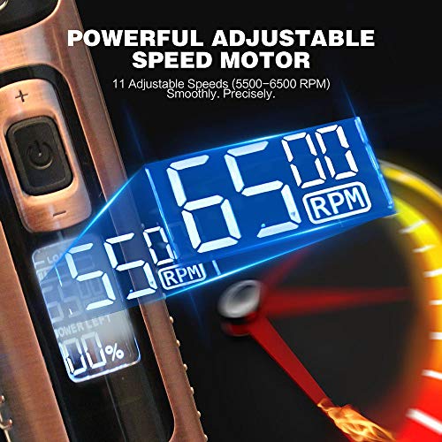 Cordless Hair Clippers for Men (Up to 7 Hour Run Time) Professional Titanium Ceramic Blade LED Display Charger Stand Christmas Gifts