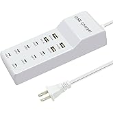 USB Charger, 12-Port Charging Station (4 USB-A Ports and 8 USB-C Ports) Compatible with Multiple Devices for iPhone 15/14/13/12Pro, Tablet PC, Smartphone