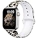 OriBear Compatible with Apple Watch Band 40mm 38mm Elegant Floral Bands for Women Soft Silicone Solid Pattern Printed Replacement Strap Band for Iwatch Series 4/3/2/1 S/M Sexy Leopard