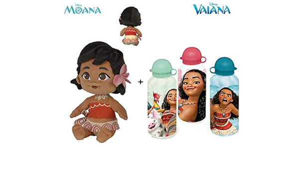 Disney Pack Peluche Vaiana Bebe 9 25cm Calidad Super Soft Cantimplora Aluminio 500ml Amazon Es Oficina Y Papeleria