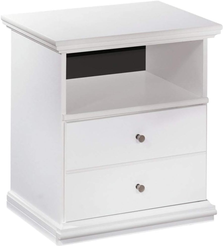 Amazon Com Ashley Furniture Signature Design Bostwick Shoals Nightstand 1 Drawer And 1 Cubby Vintage Casual Cottage Design White Furniture Decor