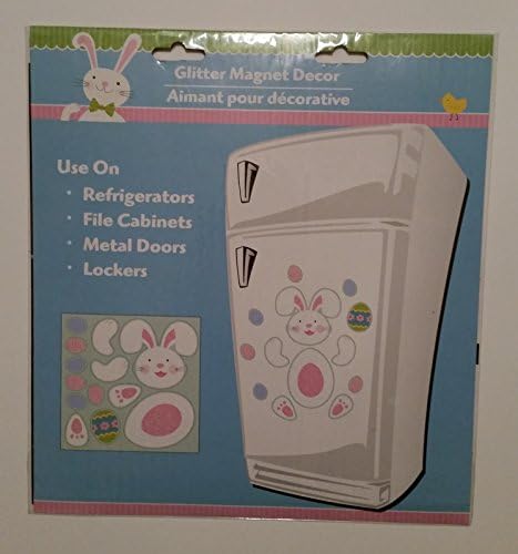 Easter Bunny Glitter Magnet Set of 13