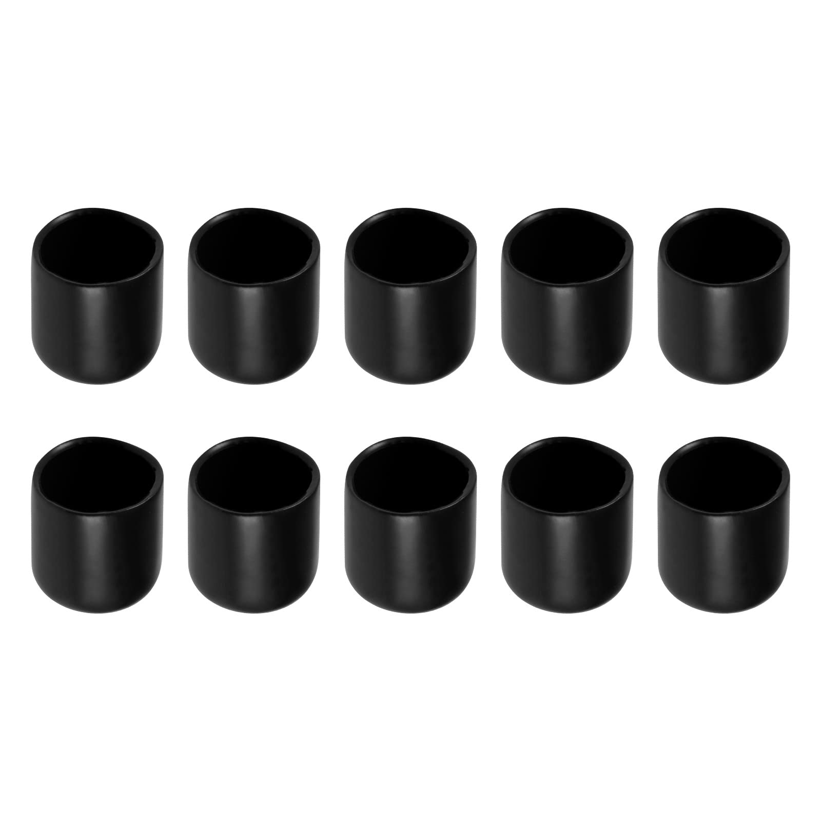 Rebower Screw Thread Protector Cover Rubber End Caps, [for Screw, Bolt] - 18mm ID/Black/10pcs