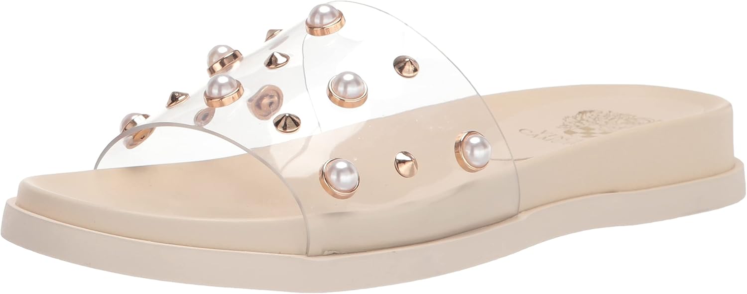 Amazon.com | Vince Camuto Women's Pertilla Pearl Slide Sandal | Slides